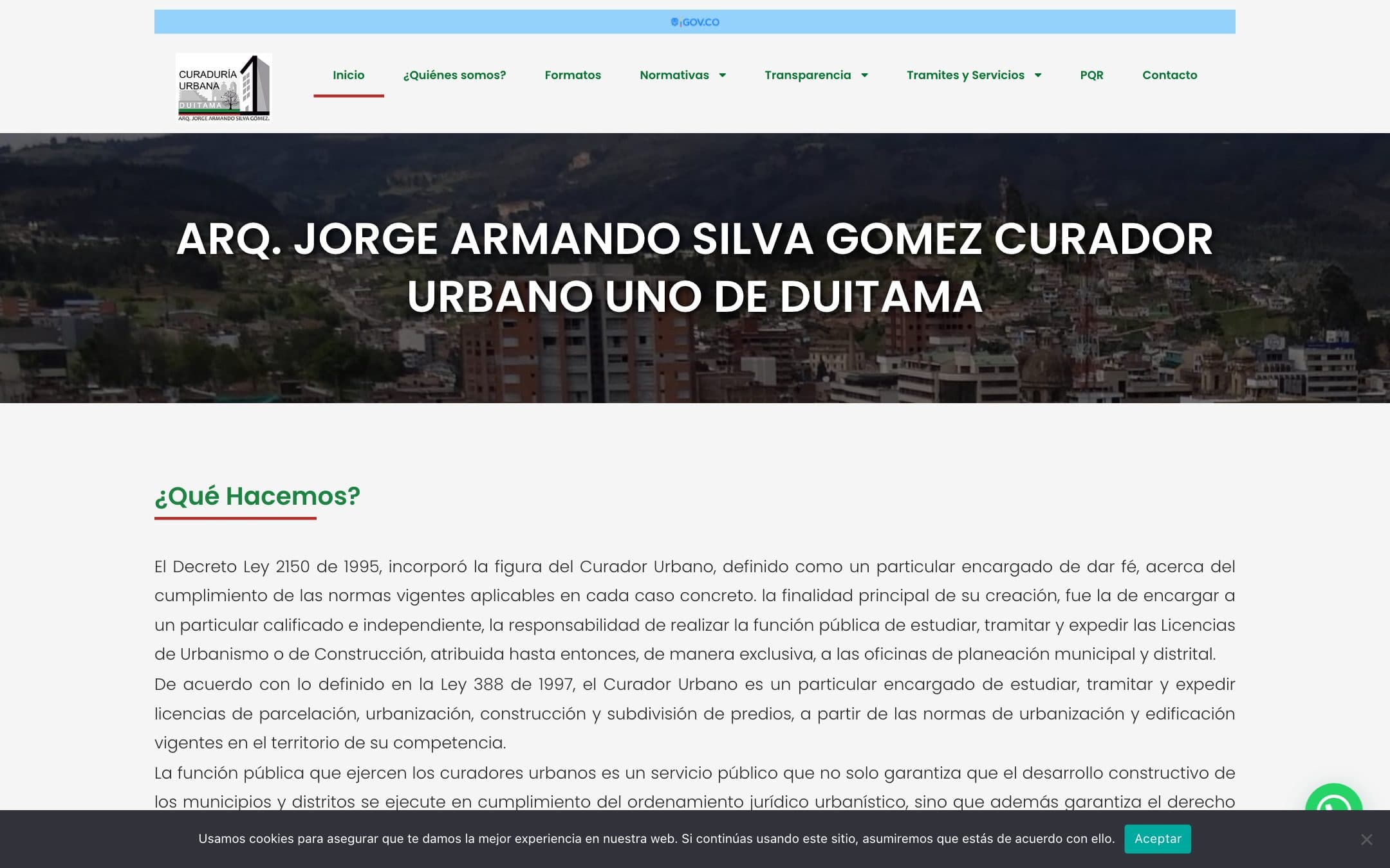 Screenshot of Curaduría Urbana 1 de Duitama