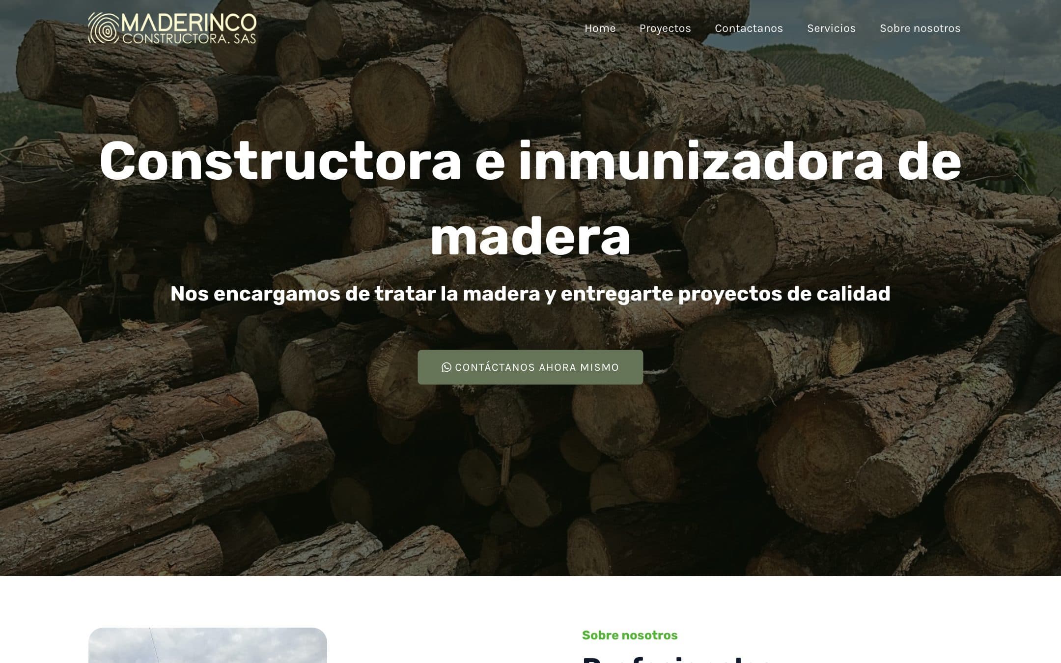 Screenshot of Maderinco Constructora