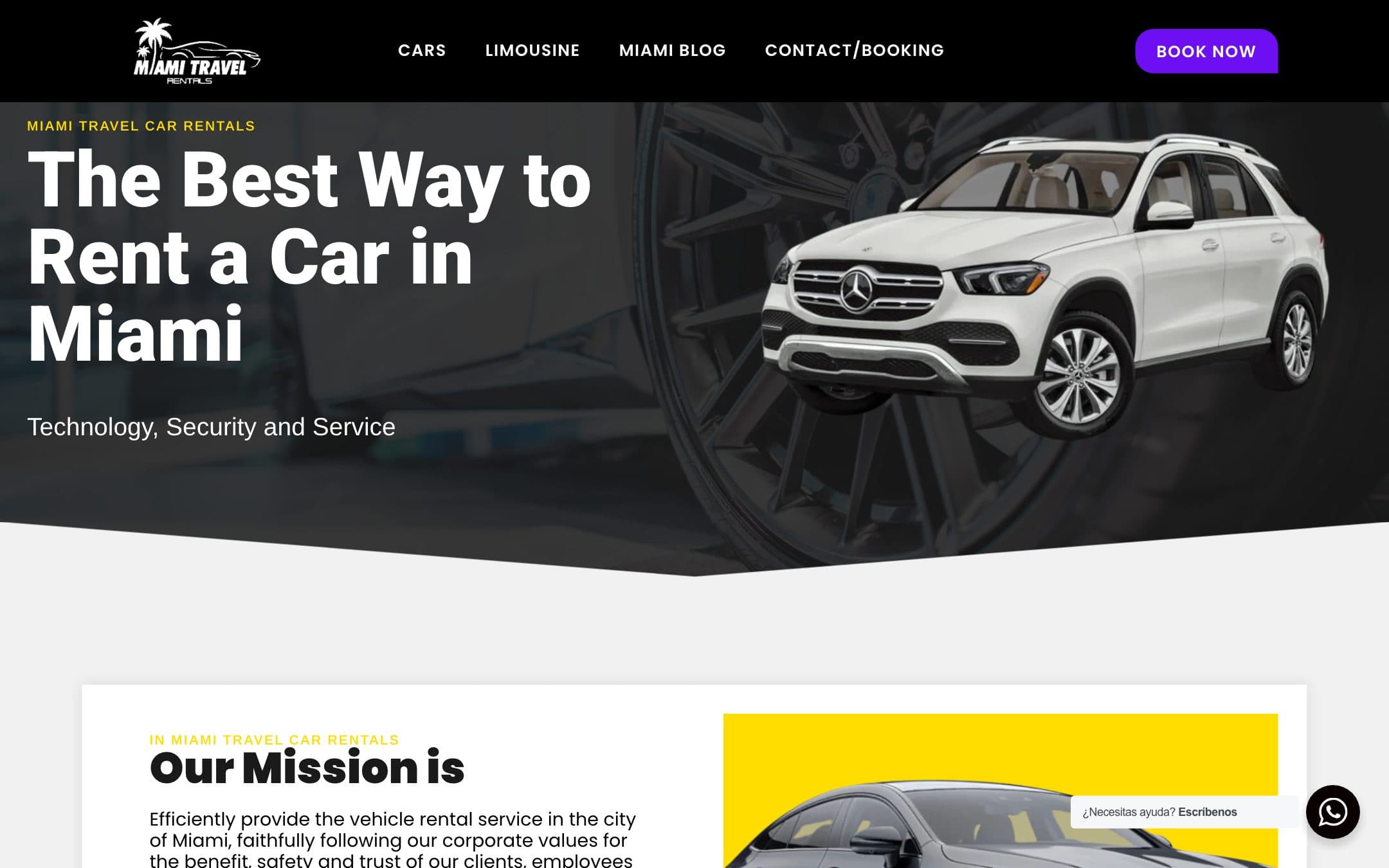 Screenshot of Miami Travel Car Rentals