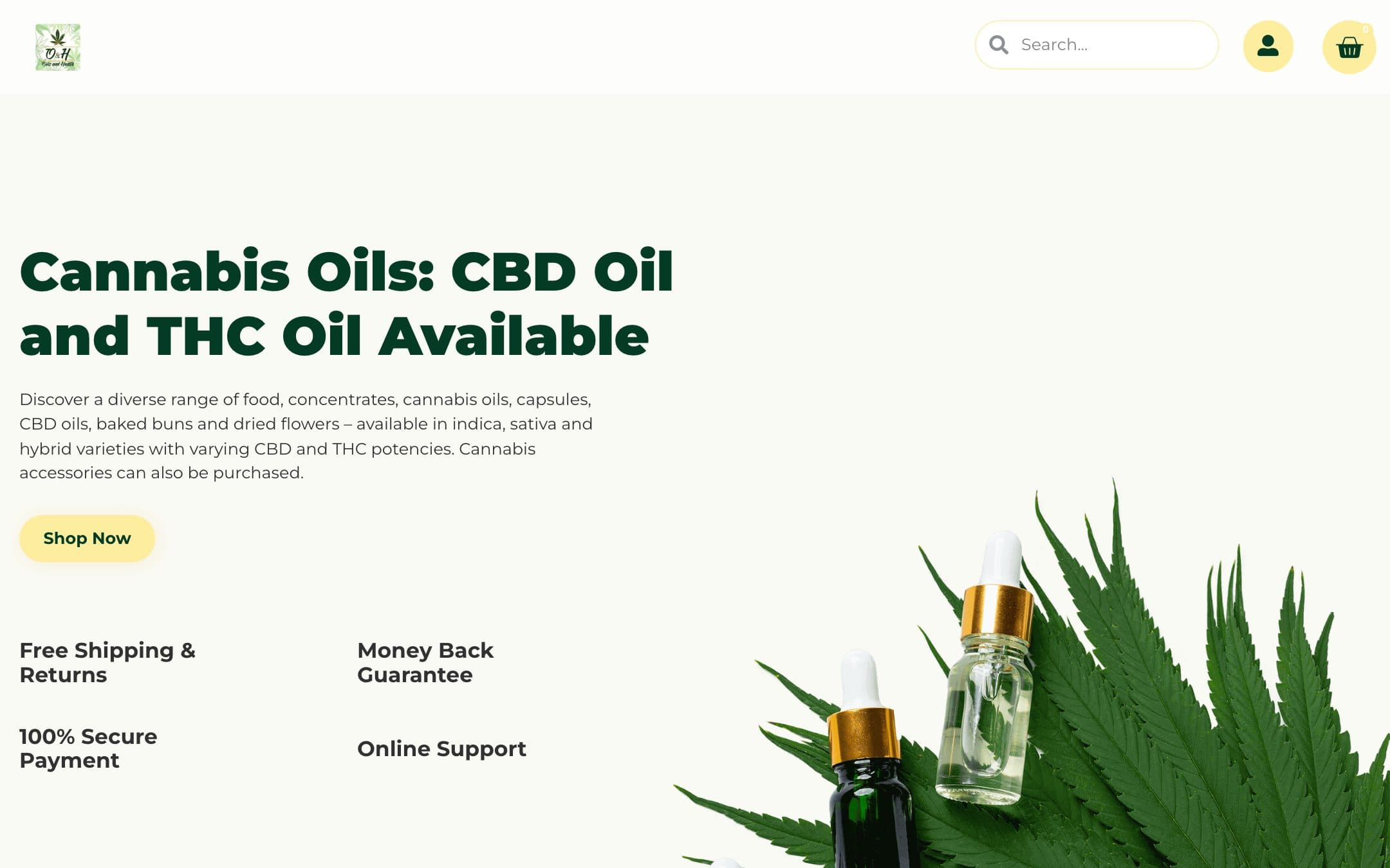 Screenshot of Oils & Health