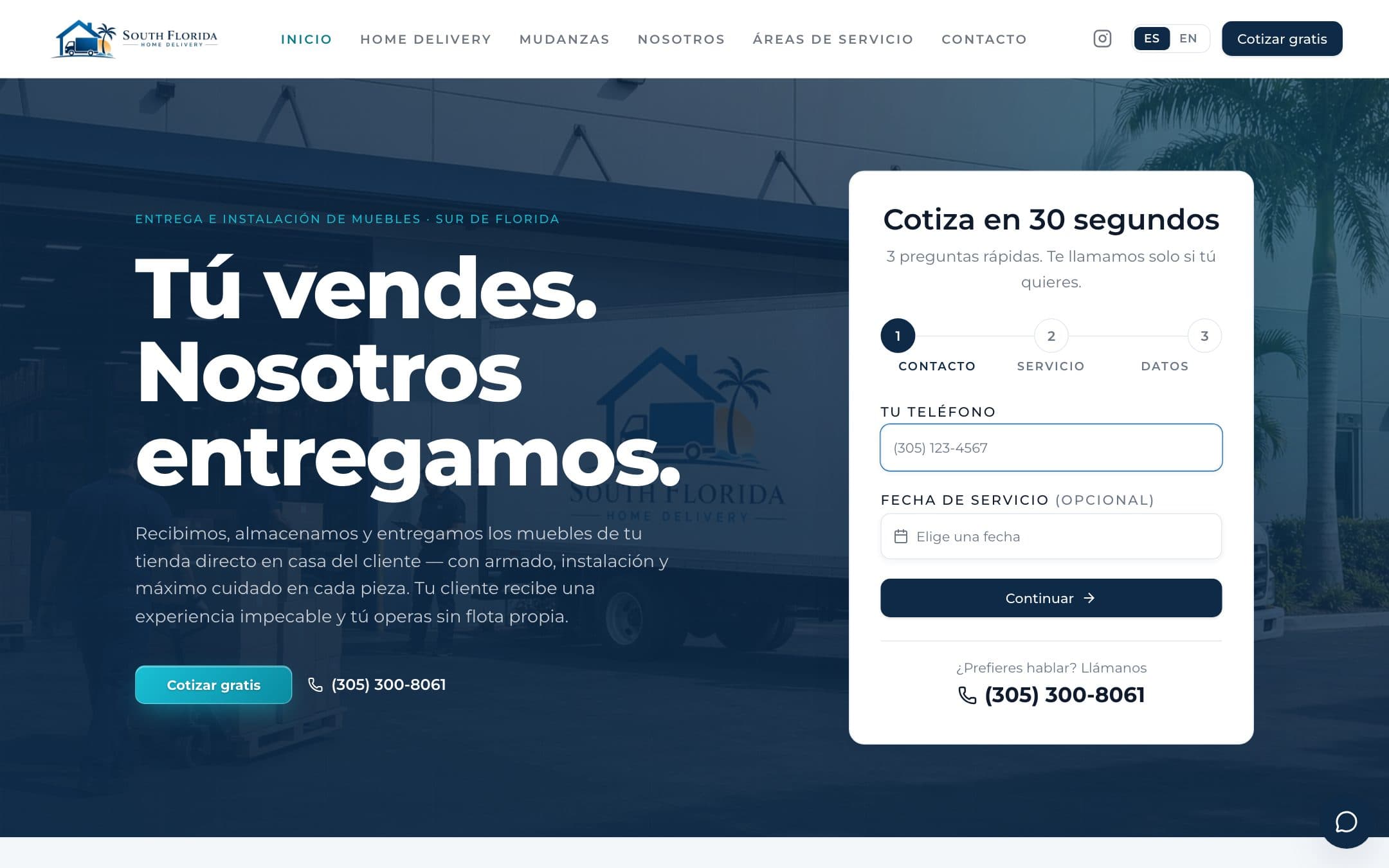 Screenshot of South Florida Home Delivery